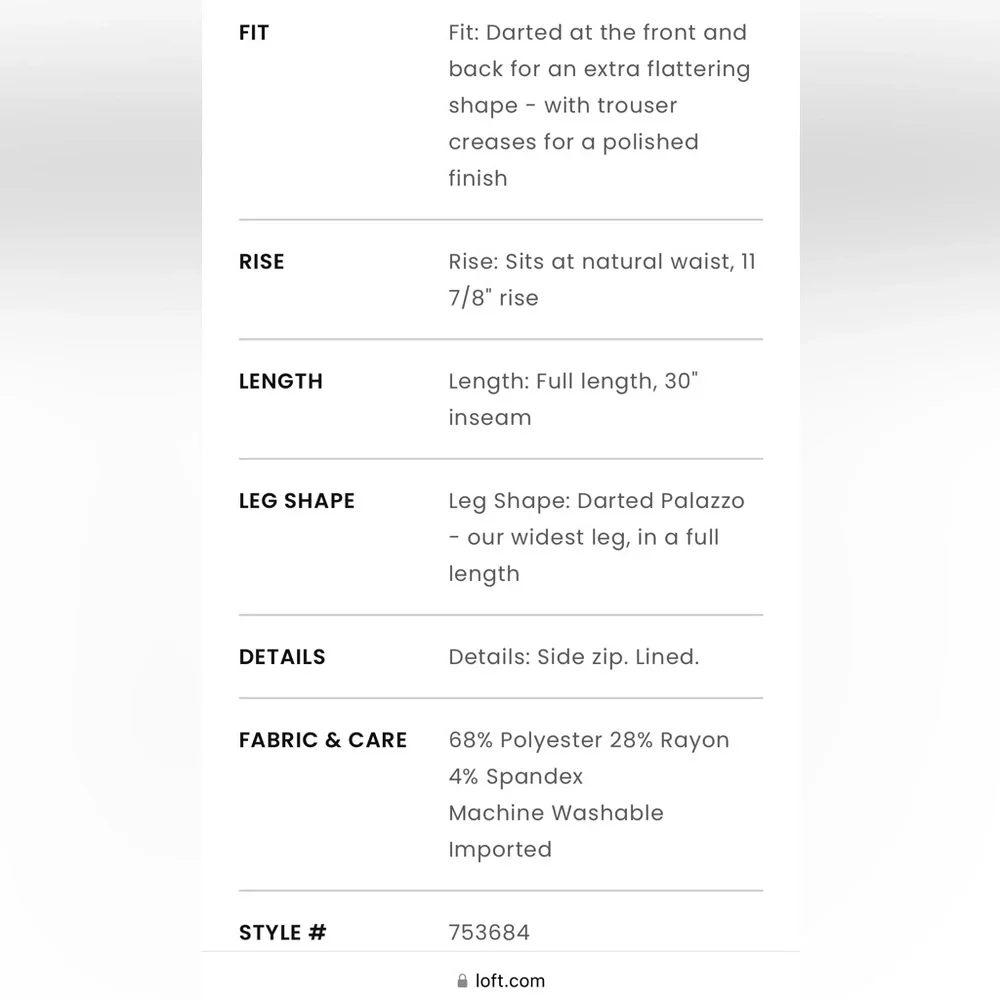 Loft by Ann Taylor Chic Cream Wide-Leg Pants - Picture 4 of 4